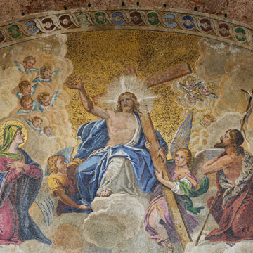 Religious mosaic in Saint Mark Basilica Venice God the Son: Prince of Peace Because Also Man of War
