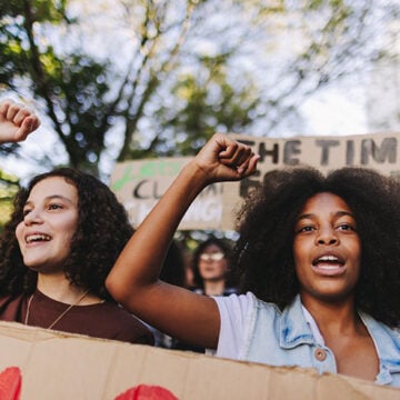 Young people taking action against climate change Radicalized Left-Wing Woman Fatigue