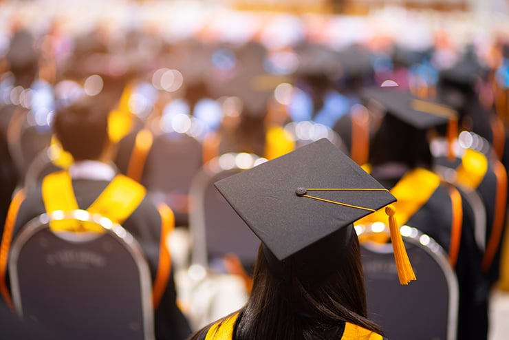 Certificate presentation ceremony for graduation at the university Elite Overproduction and Higher Education