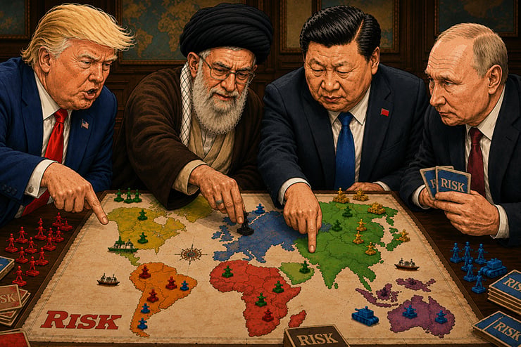 World Leaders playing RISK Turkish Straits, Hezbollah, Beijing, EastMed Gas Pipeline, Strait of Hormuz, Bab-el-Mandeb, Panama Canal, Indian Ocean, Red Sea, Yanbu, Houthis, Lucio Caracciolo, Israeli-Greek-Cypriot energy alliances, Gaza Strip, Persian Gulf, Iran crisis, choke points, Cape of Good Hope,